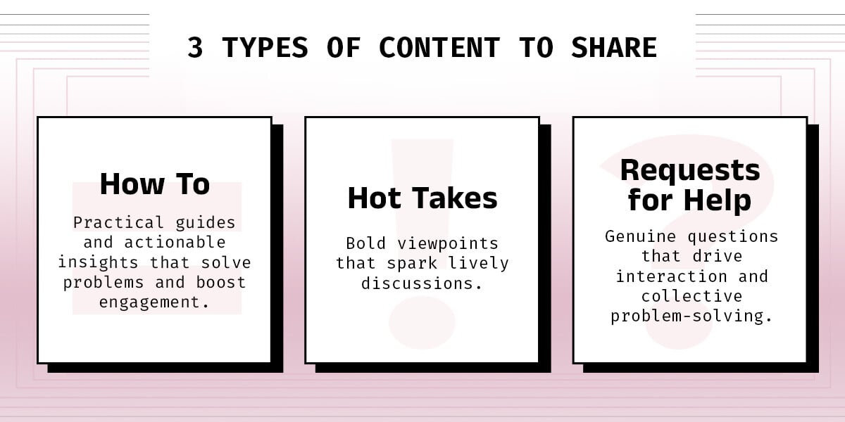 Graphic of 3 Types of Content to Share